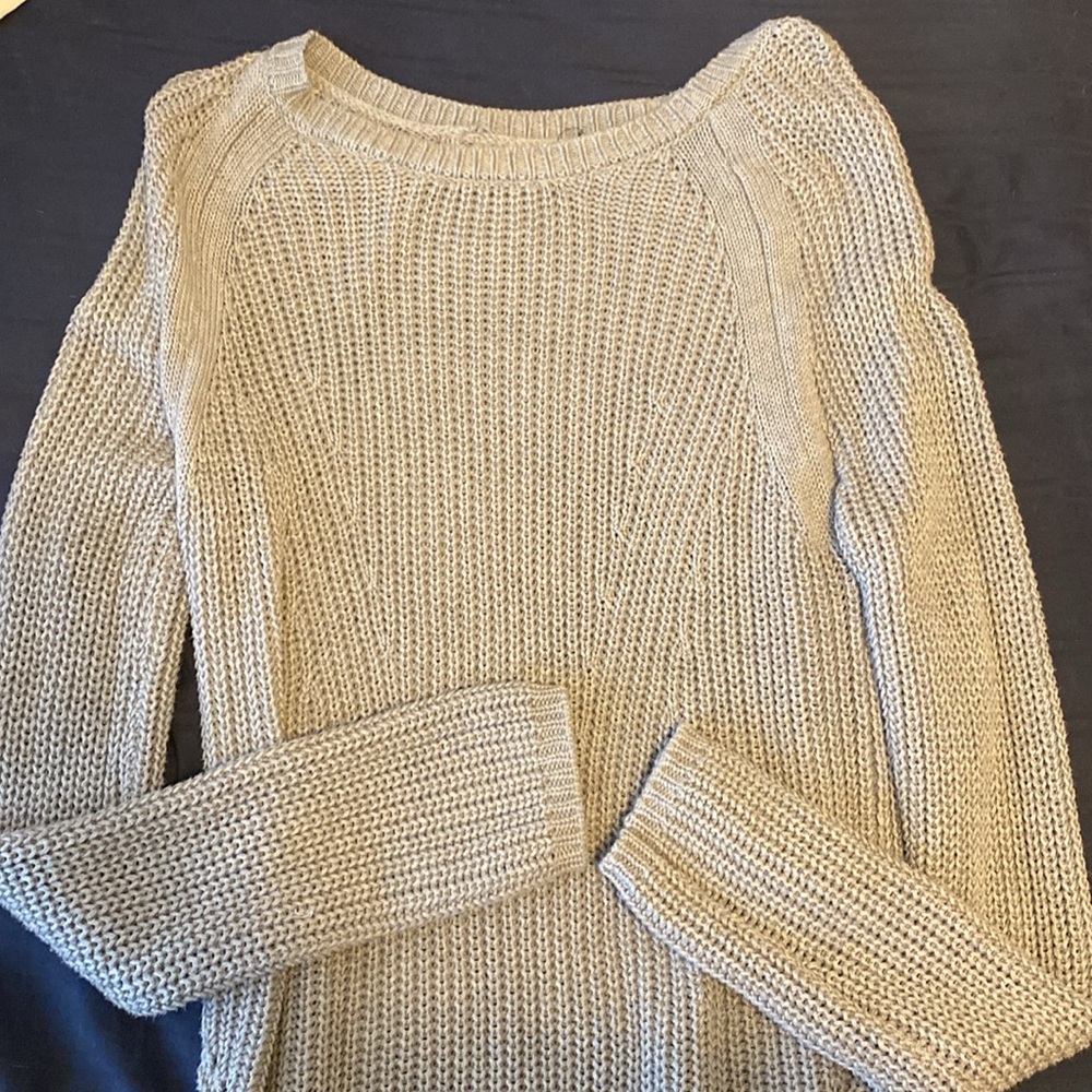Women's Oversized Grey Knit Sweater - Ardene - Small